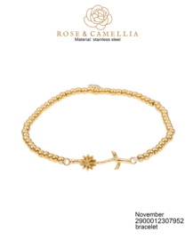 rose & camellia armband birthflower november