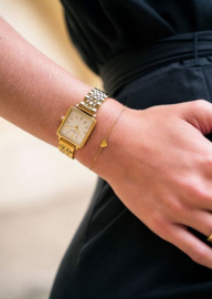 My Jewellery horloge | vierkant horloge met witte wijzerplaat goud
