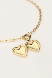 My jewellery Love schakelketting met hart medaillon
