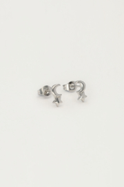 My jewellery oorbellen studs maan ster klein zilver