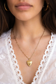 My Jewellery Vintage schakelketting met hart medaillon goud