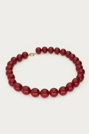My Jewellery Burgundy statement ketting met ronde kralen