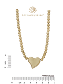 rose en camellia bolletjes ketting hart