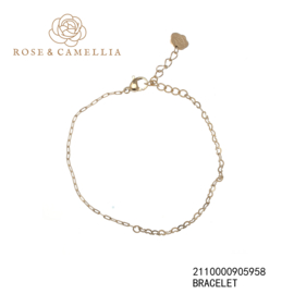 rose & camellia armband verschillende schakel met hartjes goud