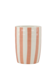 Zusss koffiemok streep wit/oudroze