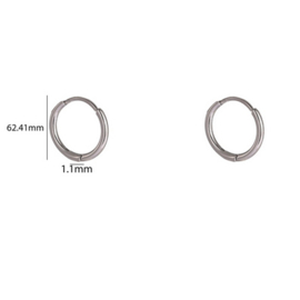 Go Dutch Label oorbellen small hoop 1,6mmx8mm zilver