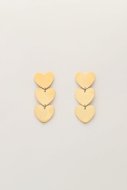 My jewellery oorbellen drie hartjes goud