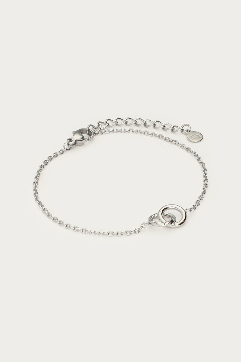 My jewellery Minimalistische armband dubbele cirkel zilver