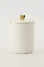 Zusss bewaarpot keramiek smal hartje wit/goud