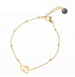 Go Dutch Label tiny dutchies armband | dubbelhartje goud