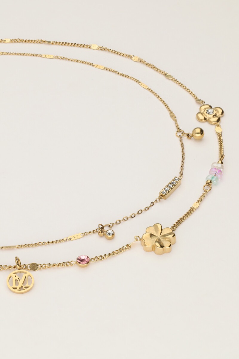 My Jewellery Dubbele ketting met bedels "dreams come true" goud