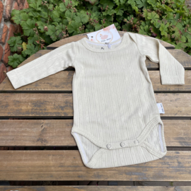 Petite Jenni lange mouw romper naturel beige