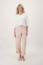 zusss V-hals T-shirt wijde mouw off white