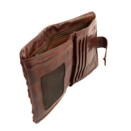 Bear Design gevlochten portemonnee 'Lux' | cognac