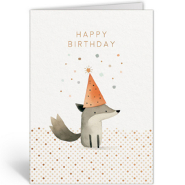 Ohh Deer wenskaart happy Birthday vosje