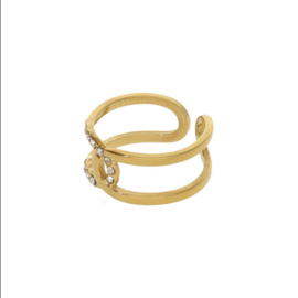 Camps & Camps ring | Double Overlap Ring With Stones