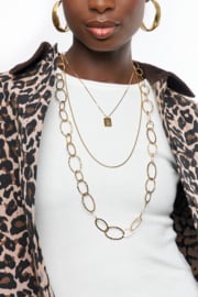 My Jewellery Bold lange ovale schakelketting "hammered"