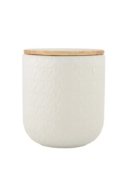 Zusss keramieken bewaarpot met houten deksel hartjes 12cm