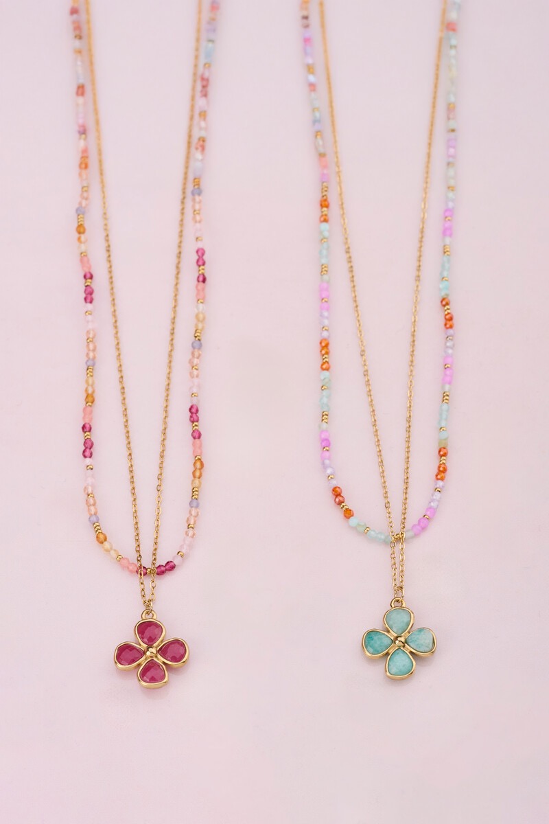 My Jewellery Botanical ketting met roze klaver
