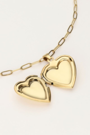 My Jewellery Vintage schakelketting met hart medaillon goud