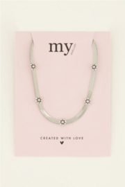 my jewellery ketting | platte schakel & bloemen zilver