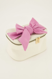 My Jewellery beige toilettas met roze strik