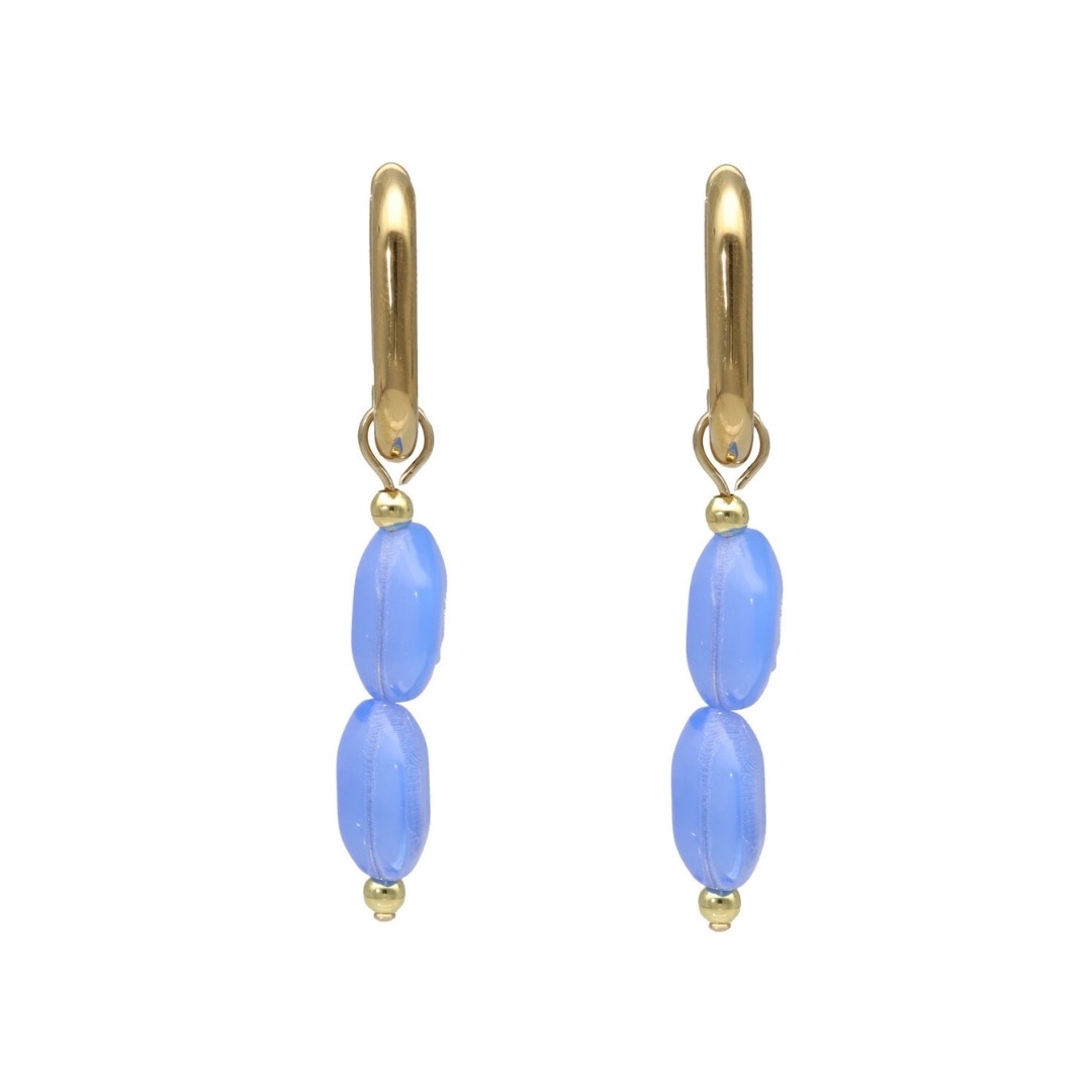 camps & camps oorbellen Glass Bead Sapphire