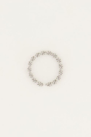 My Jewellery ring | verstelbare mix ring gedraaid zilver.