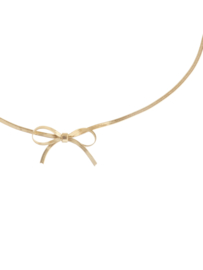 rose en camellia ketting snake met strikje