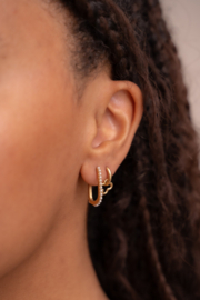 My Jewellery oorbellen rechthoekig met parels goud