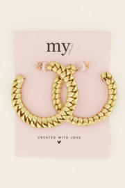 My Jewellery oorbellen | gouden oorringen leatherlook