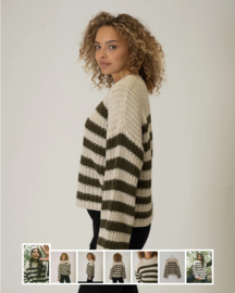 tiltil owly knit stripe beige olive