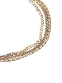 rose en camellia armband  dubbel met platte schakel