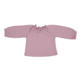 Little Dutch shirt lange mouw raglan | geborduurd bloemetje mauve