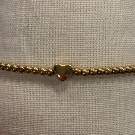 My jewellery stretch armband met kralen goud