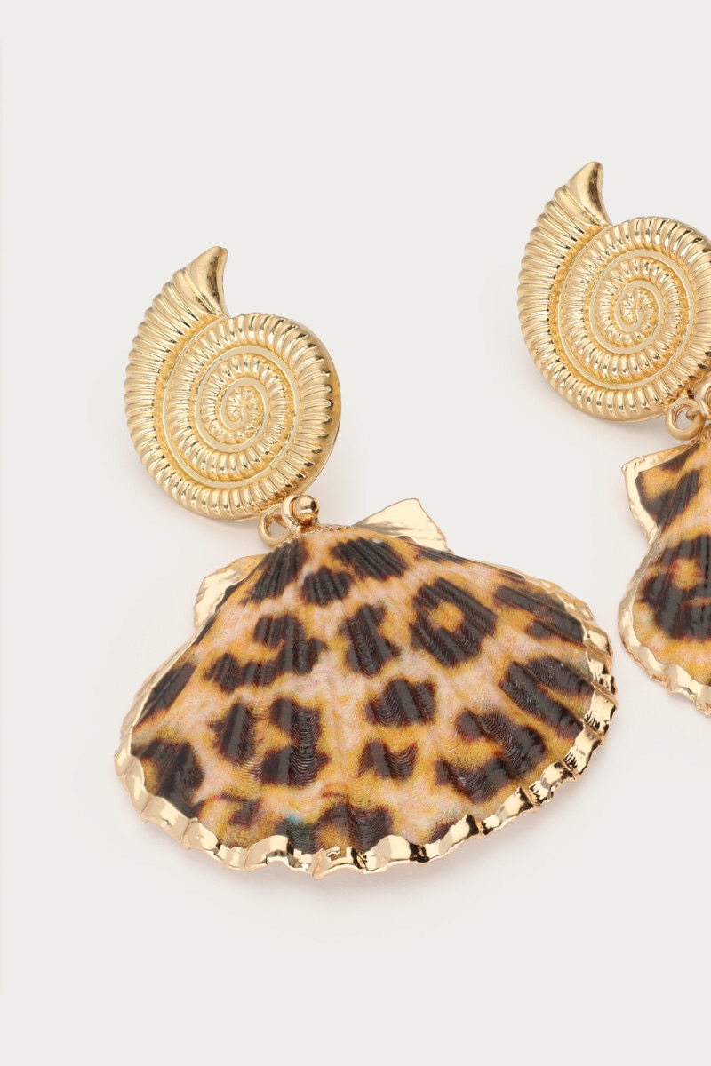 my jewellery oorbellen Mer oorhangers panterprint schelp