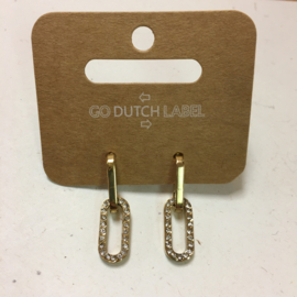 Go Dutch Label oorbellen | hangers steentjes goud.