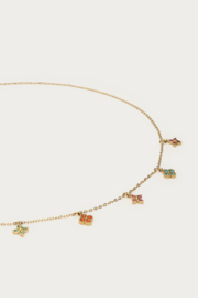 My jewellery ketting multikleur klavers goud