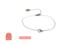 Go Dutch Label Double Circle Bracelet zilver rh