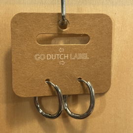 Go Dutch Label oorbellen | ring ovaal zilver