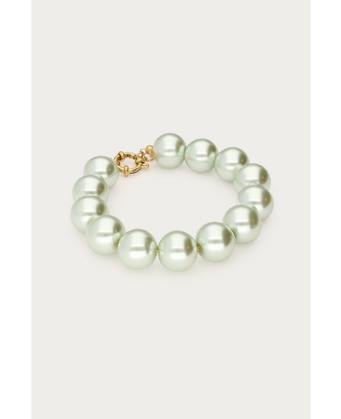 My Jewellery Armband met licht groene glas parels