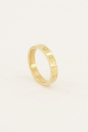 My Jewellery ring | ring met gegraveerde hartjes goud