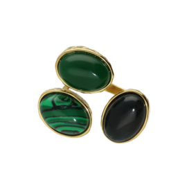 Camps & Camps ring Mixed gem ring malachiet