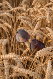 Zusss zonnebril gevlekt bruin/goud