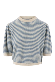zusss Gestreepte Trui Met Contrast Ribs