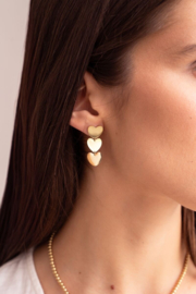 My jewellery oorbellen drie hartjes zilver