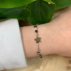 Go Dutch Label armband | met kralen en sterretjes zilver.