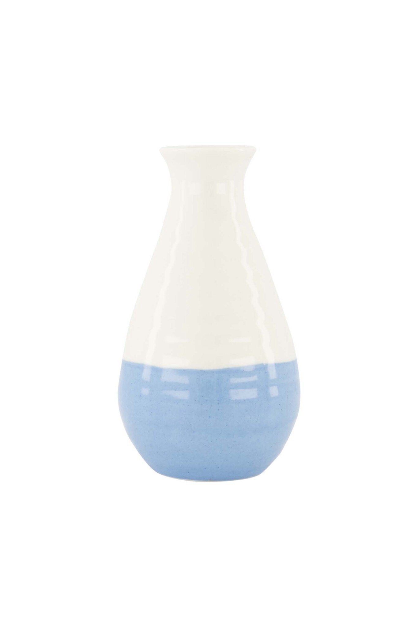 zusss smal vaasje keramiek wit/blauw
