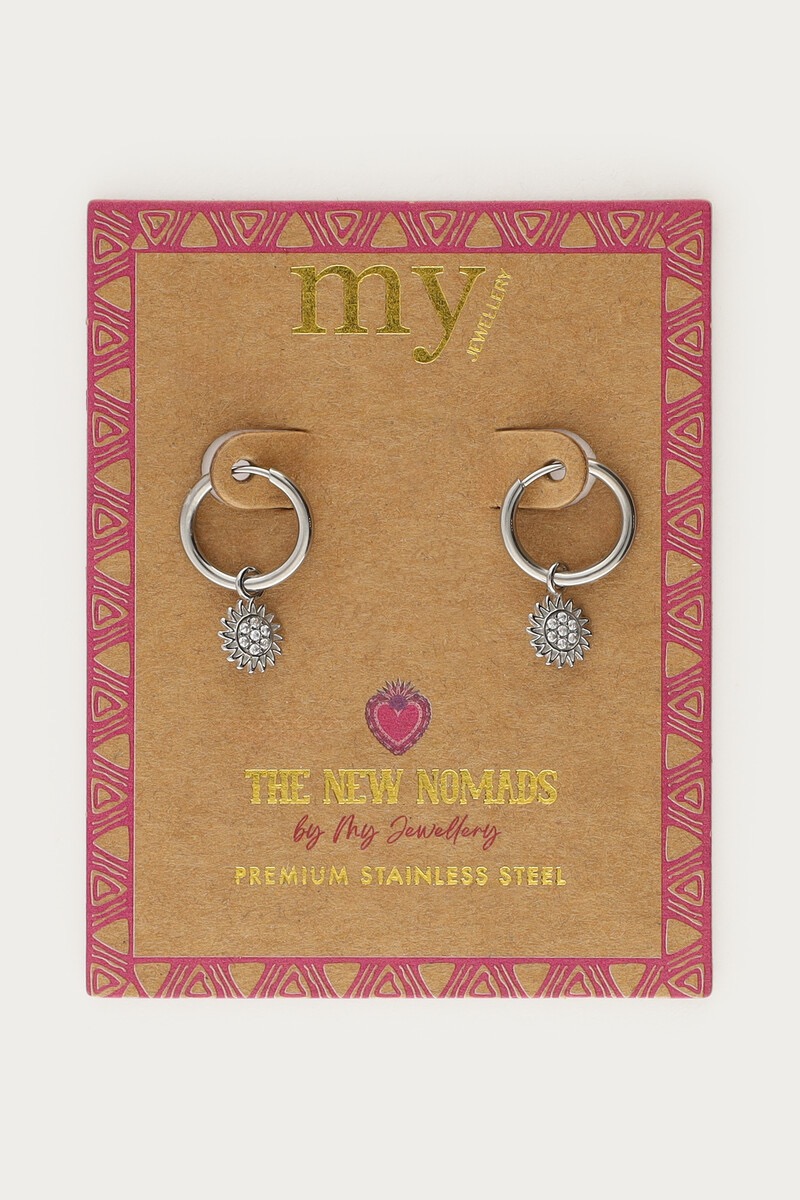 My jewellery Nomads minimalistische oorringen met zonnetje zilver