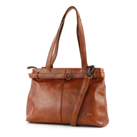 Bear Design hand-/schoudertas met gesp 'Evi' cognac